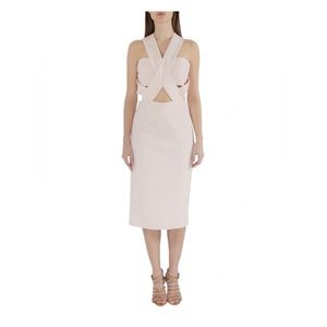 Nicholas Blush Pink Cut Out Wrap Bodycon Dress
